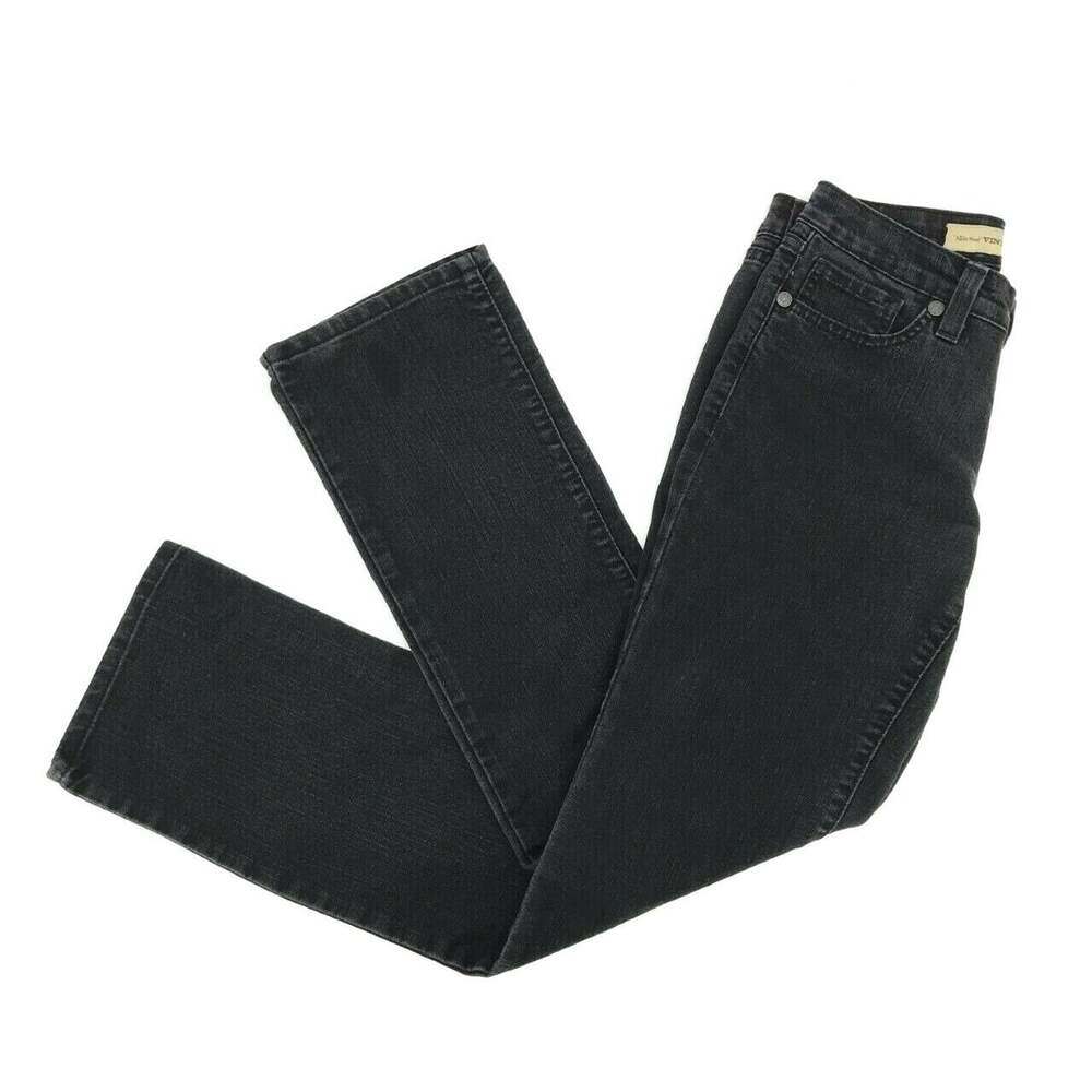 Vintage America Women's Mid Rise Straight Leg Jeans Sz 4/26 Black Stretch Zip